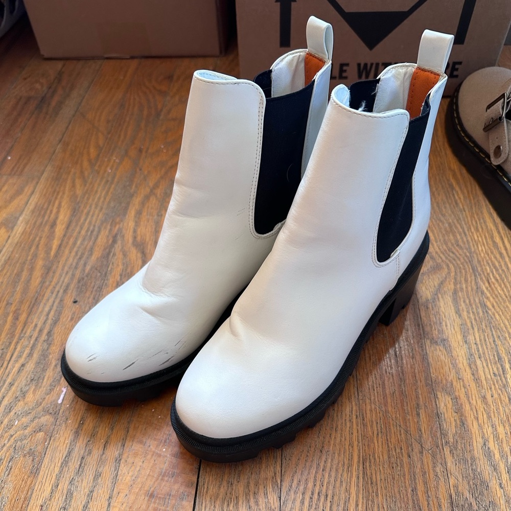 French Connection White Booties
